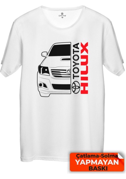 Çakılap Toyota Hilux Baskılı Tişört Unisex, Premium Kalite (Rgl-Otmbl-Tyt)