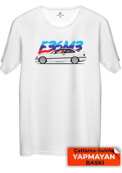 Çakılap Bmw E36 Baskılı Tişört Unisex, Premium Kalite (Rgl-Otmbl-Bmw)