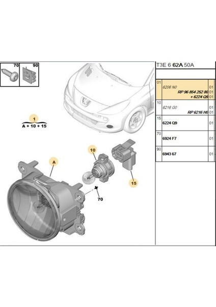 Sis Farı 206+ 207 3008 5008 (9685425280-6206.N0)