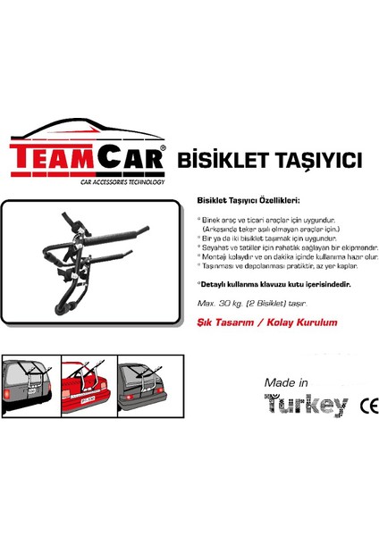 Bisiklet Taşıyıcı Bagajı 2 Bisiklet Kapasiteli