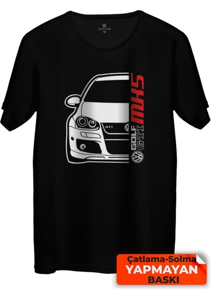 Çakılap Vw Golf 5 Baskılı Tişört Unisex, Premium Kalite (Rgl-Otmbl-Vw)