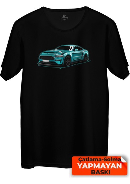 Çakılap Ford Mustang Baskılı Tişört Unisex, Premium Kalite (Rgl-Otmbl-Frd)