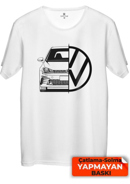 Çakılap Vw Golf 7 Baskılı Tişört Unisex, Premium Kalite (Rgl-Otmbl-Vw)