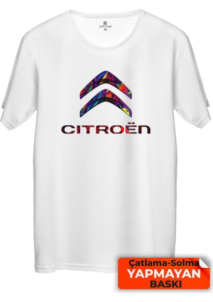 Çakılap Citroen Logo Baskılı Tişört Unisex, Premium Kalite (Rgl-Otmbl-Ctrn)