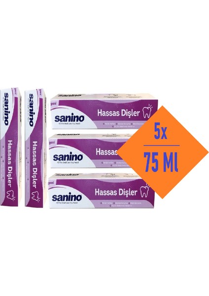 Hassas Dişler Sanino Diş Macunu 5 Adet 75 ml -Diş Eti Problemleri