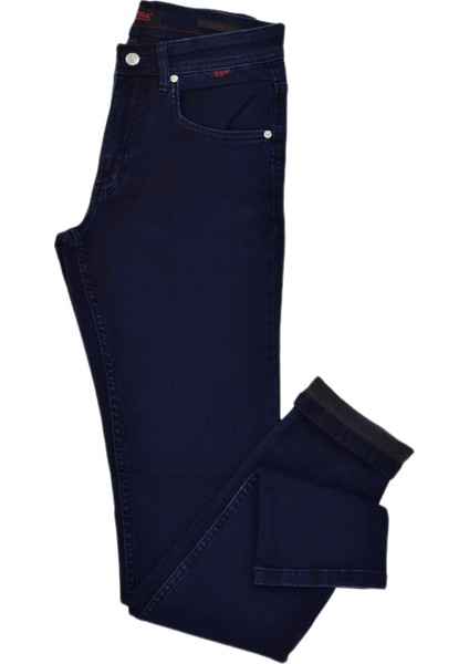 Erkek Lacivert Silim Fit 5 Cepli Jeans Pantolon BGL-ST03820 modelleri