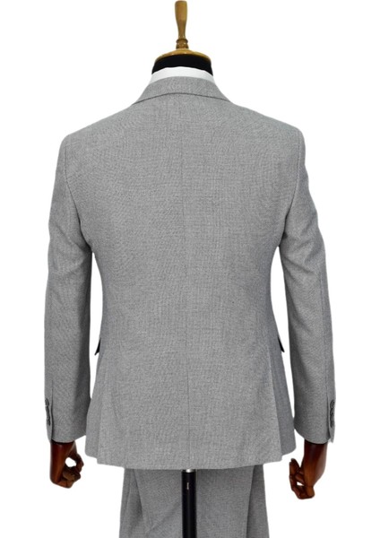 Erkek Regular Fit Yelekli Çift Yırtmaçlı Takım Elbise BGL-ST03824