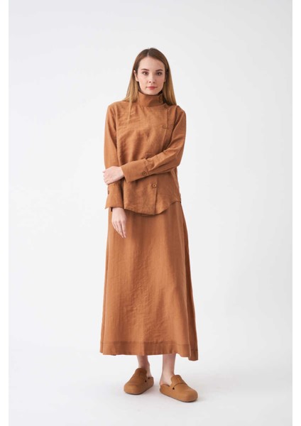 Pervazlı Model Etek Sütlü Kahve modelleri