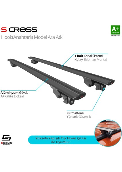 S-Dizayn Universal Hook Anahtarlı Model Siyah Ara Atkı 160 cm A+ Kalite