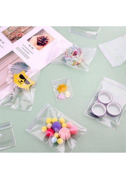 Takı Çantası Kendinden Mühürlü Plastik Fermuarlı Çanta Şeffaf Pvc Yüzükler Küpe Saklama 3,5 x 5 Inç, 2,8 x 2 Inç, 4 x 2,8 Inç (120 Adet) (Yurt Dışından)