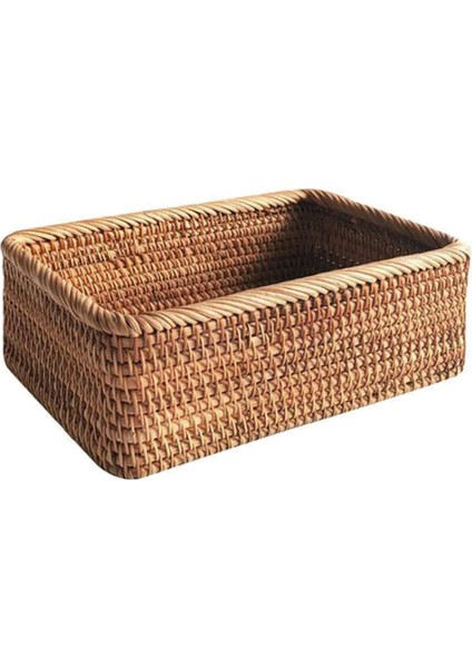 Rattan Depolama Sepeti Oturma Odası Yatak Odası Masaüstü Aperatifler ve Çeşitli Eşyalar Depolama Sepeti El Dokuma Depolama Sepeti (Yurt Dışından)