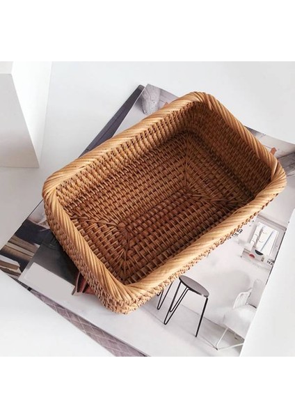 Rattan Depolama Sepeti Oturma Odası Yatak Odası Masaüstü Aperatifler ve Çeşitli Eşyalar Depolama Sepeti El Dokuma Depolama Sepeti (Yurt Dışından) fiyatları