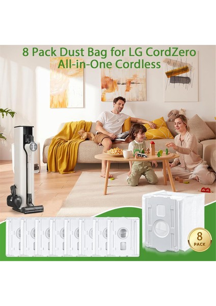Vacuum Dust Bag For Lg Cordzero All-In-One Cordless Cleaner, Dirt Disposal Vacuum Replacement Bags (Yurt Dışından)