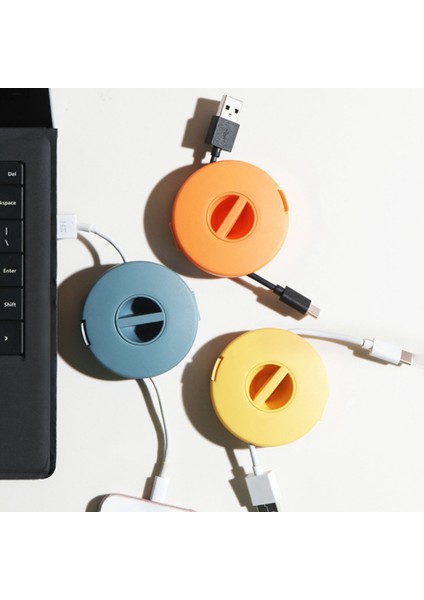 Veri Kablosu Saklama Kutusu Dönebilen Geri Çekilebilir Kablo Makarası Kulaklık Şarj Kablosu Düzenleyici 4 Adet Turuncu (Yurt Dışından) fiyatları