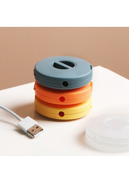 Veri Kablosu Saklama Kutusu Dönebilen Geri Çekilebilir Kablo Makarası Kulaklık Şarj Kablosu Düzenleyici 4 Adet Turuncu (Yurt Dışından) modelleri