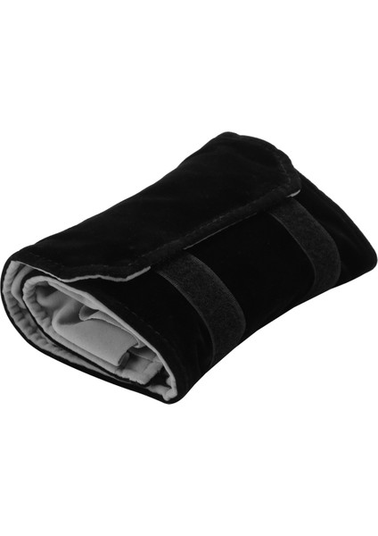 Mücevher Rulosu Mücevher Çantası, Flanelden Yapılmış, Yüzük Için, Seyahat Sırasında Mücevherleri Saklamak Için - Siyah, Gri, Küçük (Yurt Dışından)