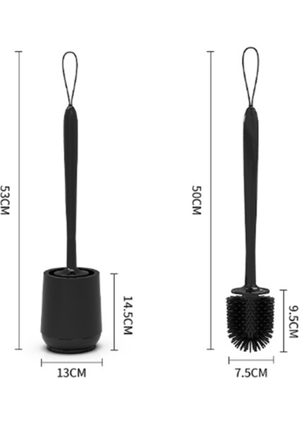 Bathroom Toilet Brush Soft Brush Head No Dead Angle Household Floor Cleaning Brush Toilet Accessories(Black) (Yurt Dışından) modelleri