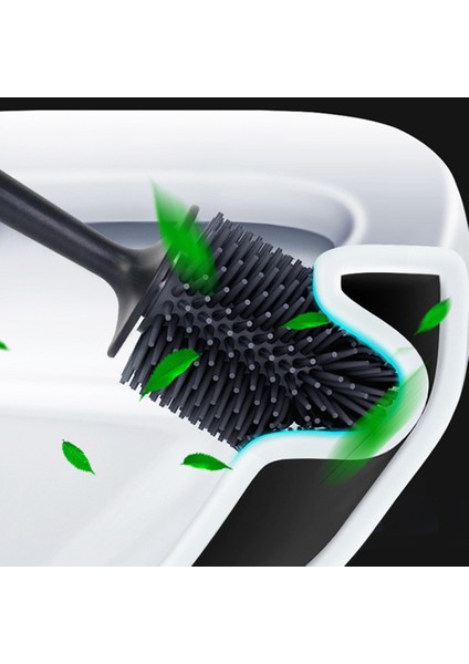 Bathroom Toilet Brush Soft Brush Head No Dead Angle Household Floor Cleaning Brush Toilet Accessories(Black) (Yurt Dışından) indirimleri