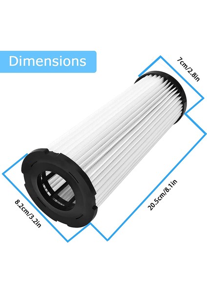 Dirt Devil Featherlite Dik Vakum Için 3 Paket F1 Hepa Filtre Değişimi, Parçalar 2JC0280000, 3-JC0280-000 (Yurt Dışından)