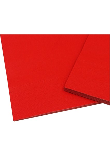 2 Pack Solid Color Printed Paper Napkin (Red) (Yurt Dışından)