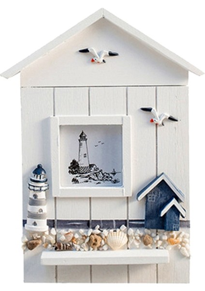 Okyanusta Dekorasyon Anahtar Kutusu Dolabı Duvar Asılı Anahtar Saklama Kutusu Deniz Feneri (Yurt Dışından)