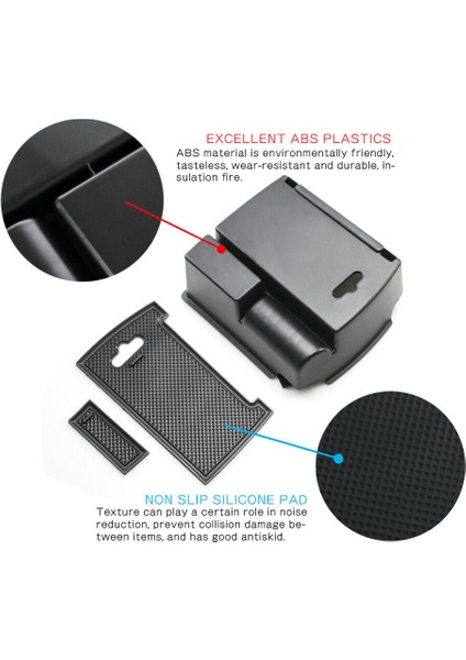 2020 Mekan Araba Merkezi Konsol Kol Dayama Saklama Kutusu Palet Tepsisi Konteyner Kauçuk Paspas ile (Yurt Dışından) modelleri