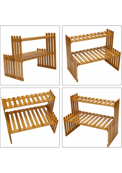 2 Layers Bamboo Storage Rack Kitchen Spice Jar Bottle Seasoning Rack Decoration Organizer Shelf Home Desktop Racks (Yurt Dışından) indirimleri