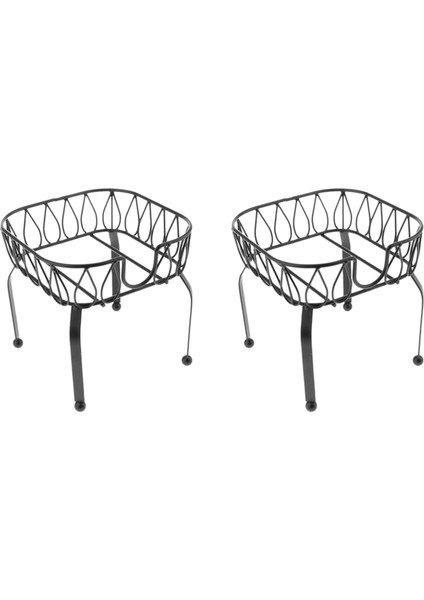 2x Metal Iron Drink Dispenser Stand Basket Party Juice Tea Bucket Holder Stand S (Yurt Dışından)