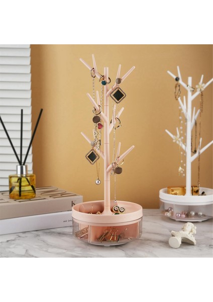 Branch Jewelry Rack With Rotatable Base And Storage Box Tree Tower Rack Hanging Organizer, Pink (Yurt Dışından) modelleri