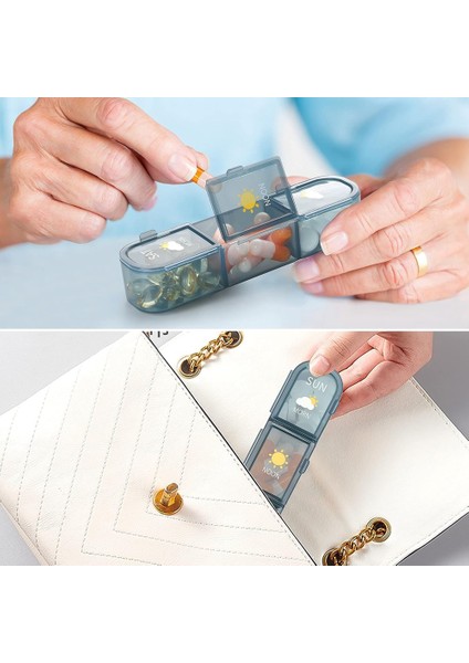 Pill Organizer 3 Times A Day, 7 Day Pill Box - Weekly Travel Pill Container, Medicine Dispenser Vitamins Case, Blue (Yurt Dışından)