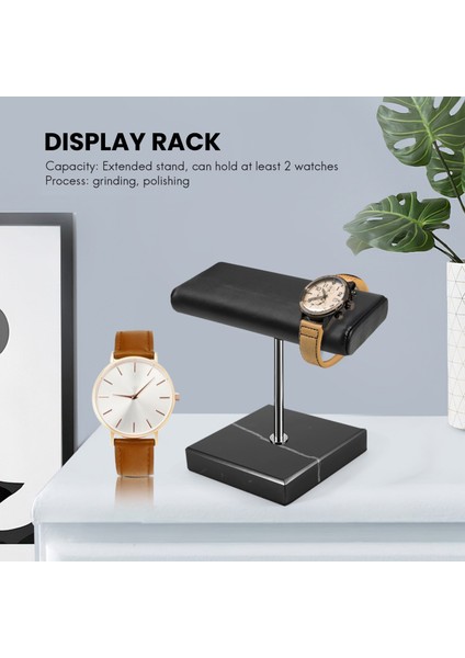 Black Marble Base Watch Stand Silver Color Metal Rod Display Props Bracelet Jewelry Lengthen Placement Stand (Yurt Dışından) modelleri