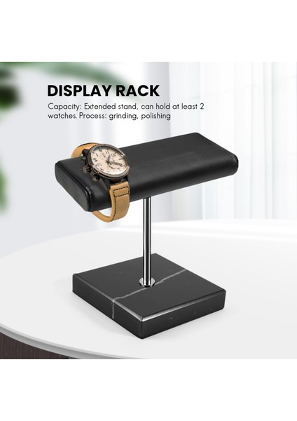 Black Marble Base Watch Stand Silver Color Metal Rod Display Props Bracelet Jewelry Lengthen Placement Stand (Yurt Dışından) fırsatları