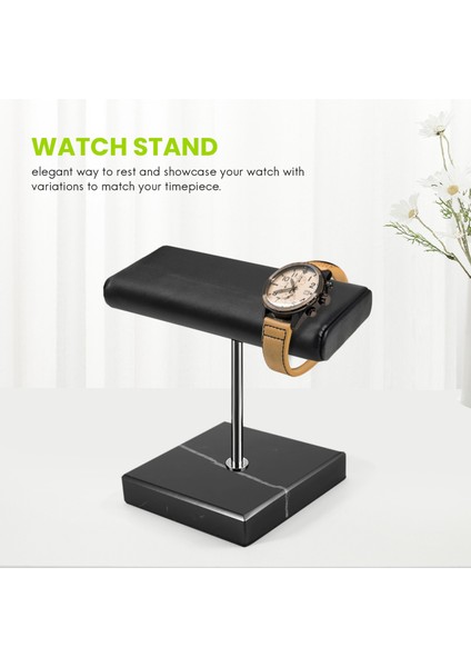 Black Marble Base Watch Stand Silver Color Metal Rod Display Props Bracelet Jewelry Lengthen Placement Stand (Yurt Dışından) indirimleri