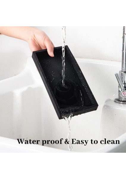 Countertop And Vanity Tray 8X4INCH Silicone Soap Dispenser Tray, Sink Tray For Soap Bottles, Key Trinket Ring Tray White (Yurt Dışından) indirimleri