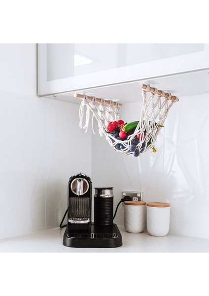 Mutfak Meyve ve Sebze Filesi Çantası El Dokuma Depolama Sepeti Asılı Büyük Kapasiteli Dolap Saklama Çantası (Yurt Dışından) modelleri