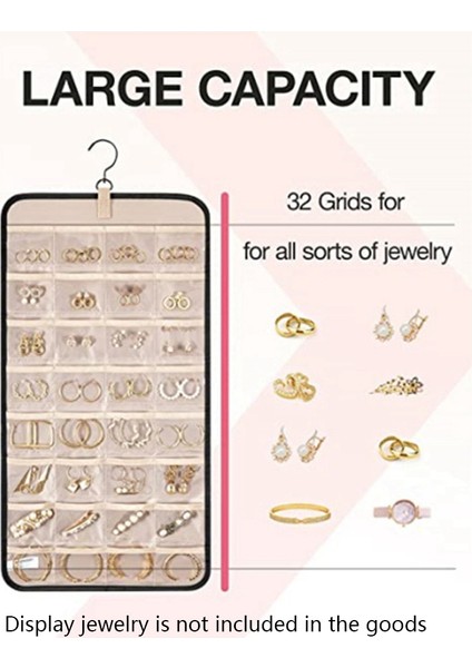 Asılı Takı Organizatör, Kolye Tutucu Dolaşmayan Küpeler Yüzükler Cepli Askı Dolap, Duvar, Kapıya Asın (Yurt Dışından) fırsatları