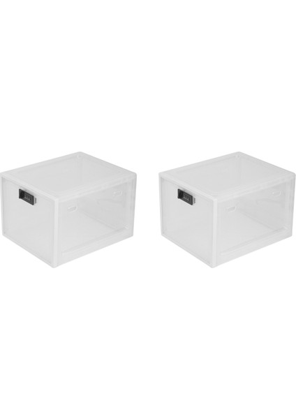 2x Buzdolabı Gıda Şeffaf Saklama Kutusu Şifreli Kilit ile Ilaç Kutusu Cep Tablet Telefon Şifre Kutusu A (Yurt Dışından)