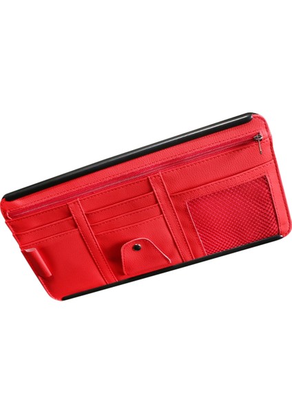 Araba Güneşlik Organizatör Depolama Tutucu Visor Klip Güneş Gözlüğü Tutucu Kart Bilet Saklama Çantası Kılıfı Araba Organizatör Kırmızı (Yurt Dışından)