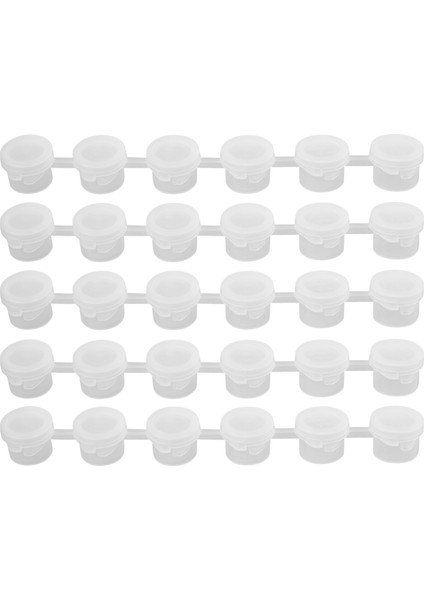50 Strips Empty Paint Strips Paint Cup Pots Clear Storage Paint Containers Mini Painting Cup Pot 3ml/ 0.1 Oz (Yurt Dışından)