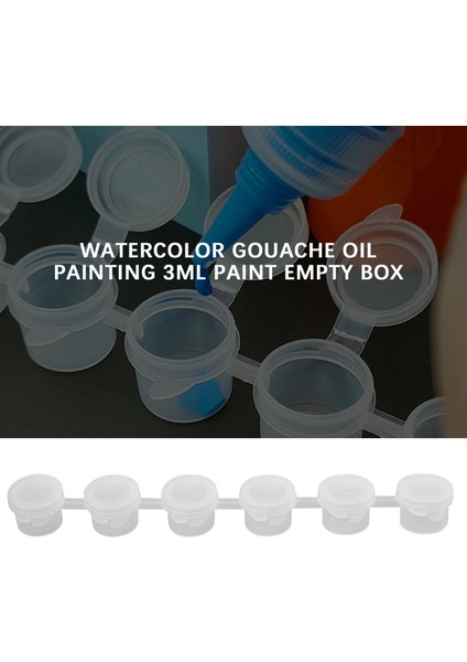 50 Strips Empty Paint Strips Paint Cup Pots Clear Storage Paint Containers Mini Painting Cup Pot 3ml/ 0.1 Oz (Yurt Dışından) fiyatları