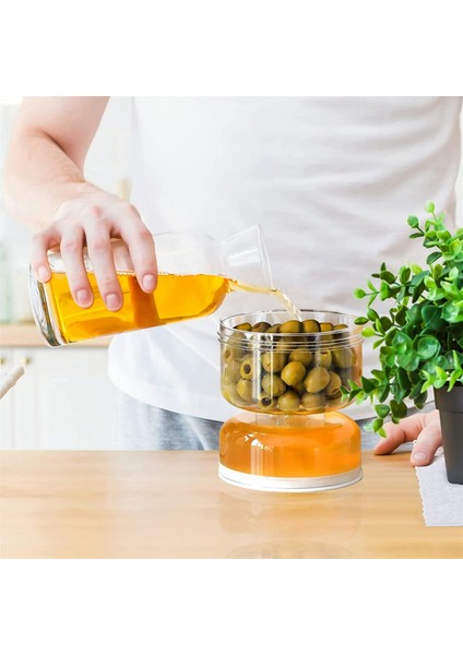 Pickle And Olive Hourglass Jar, Pickle Flip Jar Separated From Wet And Dry, Pickle Jar With Strainer Flip, Separator (Yurt Dışından)