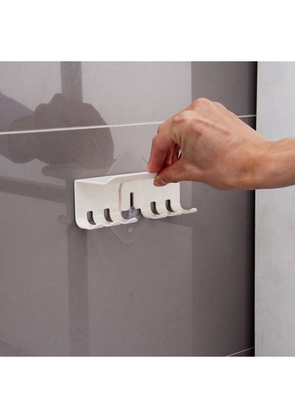 2x Diş Fırçası Tutucu Duvara Montaj Sihirli Etiket Banyo Aile Diş Fırçası Seti Duvar Standı Diş Macunu Yerleştirilen Tutucu (Yurt Dışından) modelleri
