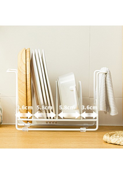 Kesme Tahtası Depolama Raf Braketi Kesme Tahtası Rafı Mutfak Tezgahı Tencere Kapağı Dikey Depolama Rafı (Siyah) (Yurt Dışından) fiyatları