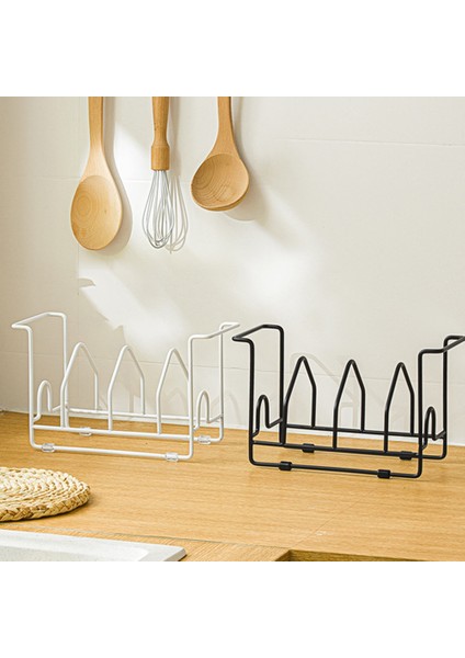 Kesme Tahtası Depolama Raf Braketi Kesme Tahtası Rafı Mutfak Tezgahı Tencere Kapağı Dikey Depolama Rafı (Siyah) (Yurt Dışından) indirimleri