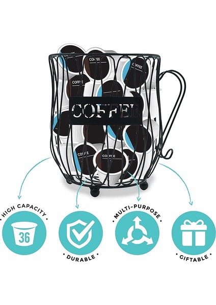 Kahve Kapsül Depolama Rafı Kahve Fincanı Hattı Depolama Sepeti Büyük Kapasiteli Espresso Kapsül Tutucu Kahve Fincanı Tutucu (Yurt Dışından) modelleri