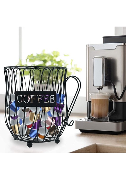 Kahve Kapsül Depolama Rafı Kahve Fincanı Hattı Depolama Sepeti Büyük Kapasiteli Espresso Kapsül Tutucu Kahve Fincanı Tutucu (Yurt Dışından) fırsatları