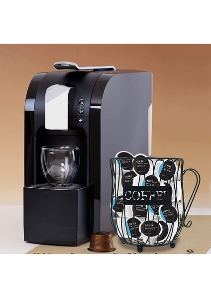 Kahve Kapsül Depolama Rafı Kahve Fincanı Hattı Depolama Sepeti Büyük Kapasiteli Espresso Kapsül Tutucu Kahve Fincanı Tutucu (Yurt Dışından) indirimleri