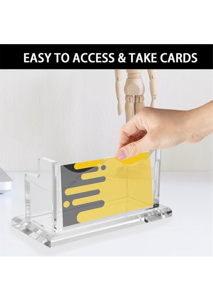 Clear Horizontal Business Card Holder Stand For Desk, Acrylic Desktop Display Name Cards Holders Organizer Storage Rack (Yurt Dışından)