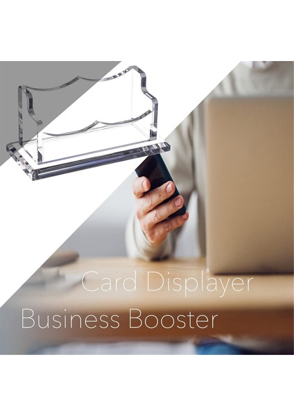 Clear Horizontal Business Card Holder Stand For Desk, Acrylic Desktop Display Name Cards Holders Organizer Storage Rack (Yurt Dışından)