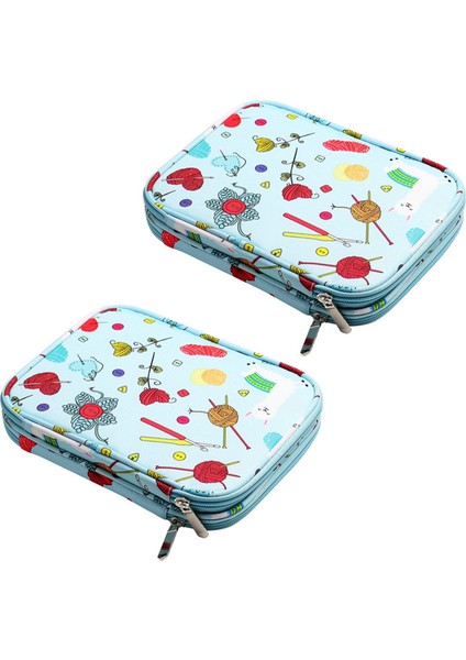 2x Empty Knitting Needles Case Travel Storage Organizer Storage Bag (Yurt Dışından)